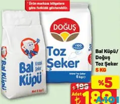 BALKÜPÜ/DOĞUŞ TOZ ŞEKER 5 KG BALKÜPÜ/DOĞUŞ TOZ ŞEKER 5 KG